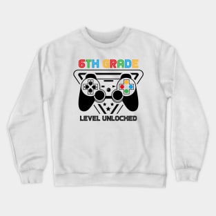 6th Grade Level Unlocked Video Gamer Back to School Boys Crewneck Sweatshirt